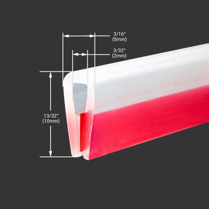 Protalwell Clear Rubber Edge Trim, Self-Adhesive Clear Rubber Edge Trim, Edge Protector for Sheet Metal, Glasses or Flexi Glasses, Silicone Rubber Material, White Color, Fit 3/32"(2mm), U Channel Edge Guard - Image 2